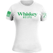 Camiseta para mujer Grunt Style Whiskey Helps - Edición Día de San Patricio - Blanca