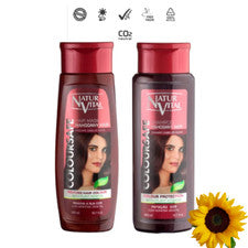 Juego de champú y mascarilla natural vital caoba para cabello color henna y queratina seguro