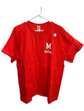 Camiseta XL Maryland "M Home" Roja - Gráfico Orgullo Estatal, Estilo Universitario