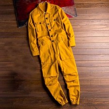 Moda Retro Para hombres Bolsillo Mezcla de Algodón Mono Pantalones Mono Pantalones Mameluco