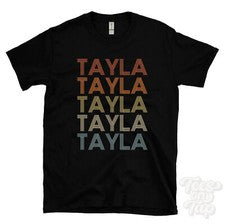 CAMISETA TAYLA ESTILO RETRO REPETIDO Hombre y Mujer Novedad Genial Nombre Regalo