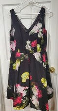 Vestido para mujer negro con flores de colores talla XS Plus. City Chic Fairy Goth