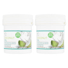 2 X Mascarilla de aceite de coco sin dejar para cabello y piel piel piel suave cabello seco y encrespado - 125 ml