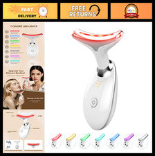 Masajeador facial y de cuello terapia de luz roja de 7 colores - Herramienta portátil para el cuidado de la piel para ab