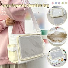 Bolso Escolar Estilo Estudiante Japonés Transparente Ventana Hombro Bandolera Mujer Bolso