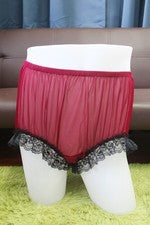 #B5 Estilo Vintage 2XL/ElásticoW.24-42" Rojo Nylon Calzoncillo Completo Bragas Ropa Interior