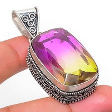 Colgante de joyería de plata esterlina 925 hecho a mano con piedras preciosas...
