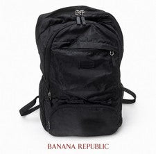 Mochila de viaje Banana Republic grande negra de nailon unisex empaquetable con 4 bolsillos