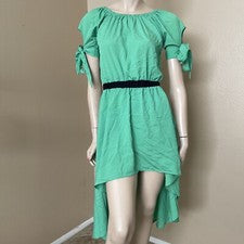 Vestido para mujer verde poliéster informal verano asimétrico cintura elástica talla S