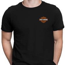 Camiseta estilo logotipo de motocicleta Harley negra informal de algodón para ropa de calle