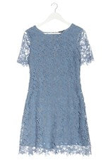 Vestido de encaje mbyM azul estampado integral casual streetwear mujer talla 38