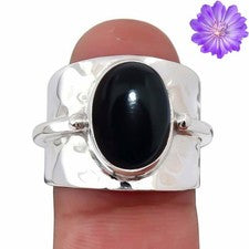 Anillo de plata esterlina 925 con piedras preciosas de ónix negro hecho a mano anillo de joyería para regalo