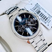 Casio MTP-1375D-1A Negro Analógico Acero Inoxidable 3 Sub-Esfera Reloj de Cua...