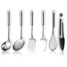 Juego de utensilios de cocina de acero inoxidable Juego de 6 piezas de herramientas de cocina incluye metal...