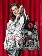 Nuevo 20” MARILYN MONROE Bolso de Mano LABIOS ROJOS Cartera Bolso de Mano BLANCO Y NEGRO Bolso de Viaje Hobo