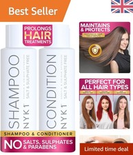 Juego de cuidado del cabello sin sulfatos y parabenos 500 ml x2 para extensiones y mantenimiento del color