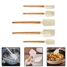 Juego de espátulas de silicona para hornear en casa silicona de calidad alimentaria nogal madera Gri