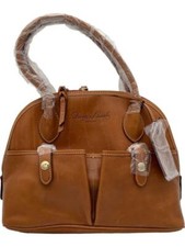 Cartera Dooney & Bourke Florentina Cuero Cúpula con Bolsillos Frontales Nat