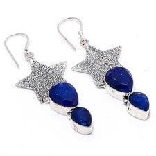 Pendiente de joyería de plata esterlina 925 hecho a mano con piedras...