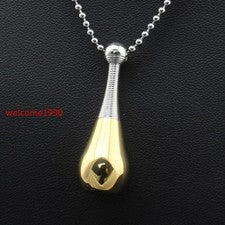 Cadena collar colgante botella perfume favorito oro acero inoxidable dama niña 24""