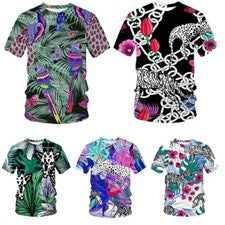 Animal Zebra Harajuku Lo último Camiseta Impresa en 3D Verano Hombre Moda Informal Prendas para el torso