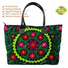 Hecho a mano Mujer India Suzani Impresión Bolso Bordado Hermosa Bolsa de Cosm...