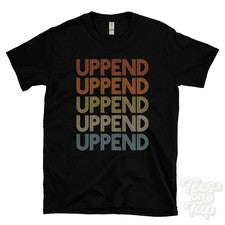 CAMISETA ESTILO RETRO REPETIDA UPPEND para hombre y mujer Reino Unido top name regalo
