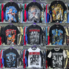Camiseta manga corta Life Hustlers estampado gráfico estrás estilo 16 para hombre y mujer