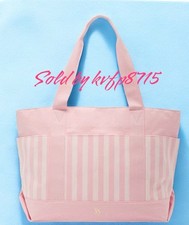 Bolso de Mano Victoria's Secret Rosa Claro Blanco Rayas Lindo Estilo para Mujer