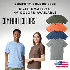 Camiseta Colores Confort 100% Algodón Bolsillo Camiseta Estilo 6030 Tallas S-2XL Unisex