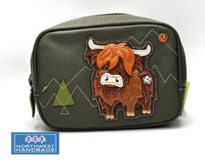 MINI PACK BANDOLERA HIGHLAND COW FARM OLIVA PROTECCIÓN RFID CHALA