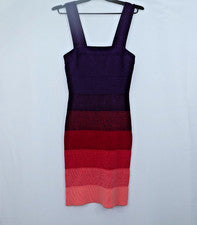 NUEVO Vestido Express Mujer S Bodycon Sin Mangas Elastizado Informal Ombre Multicolor