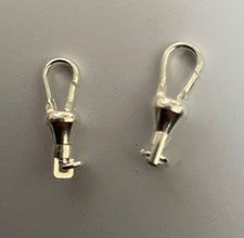 2 broche de reloj de bolsillo giratorio de latón macizo plata Albert clip de cadena plano