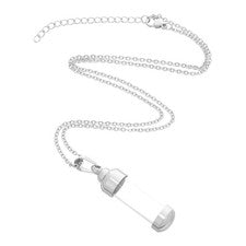 Tubos de Vidrio Frascos Colgantes Collar de Acero Inoxidable para Mujer Perfume
