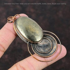 Bisel étnico de compromiso de madre pirita natural de cobre boda nuevo colgante joyería