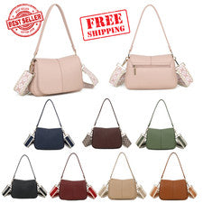 Mujer Damas Bandolera Bolso de Hombro Estilo Diseñador Doble Cremallera Bolso de Mano