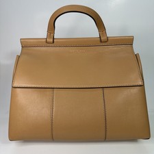 Bolso Cartera Tory Burch Block-T Cuero Asa Superior Envejecido Vachetta Marrón Tostado 35456