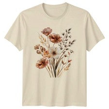 Camiseta Boho Rústica Primavera Floral Mujer Regalo Para Ella