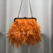 Bolso bandolera de piel de avestruz 100 % real para mujer noche fiesta bolso de hombro moda