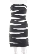 Vestido de cóctel Magic Nights elegante negro blanco rayas talla 36 poliéster