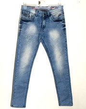 Pantalones de mezclilla ajustados para hombre talla 32 lavado claro estilo club Y2K