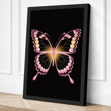 Arte de pared moderno en lienzo de mariposa luminosa decoración del hogar listo para colgar