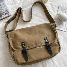Bolso Mensajero de Lona Vintage Bandolera Bolsos de Hombro Cartera Viaje Moda