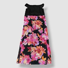 Vestido SL Fashions New York Para Mujer Negro Mixto-Medios Floral Hombro Descubierto Talla 18