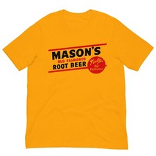 Camiseta retro vintage de cerveza de raíz camiseta gráfica de la marca de refrescos antigua de Mason's