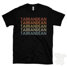 CAMISETA TARRANDEAN ESTILO RETRO REPETIDO para hombre y mujer Reino Unido top name regalo