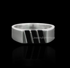Anillo de sello de ónix negro para hombre, plata de ley 925, banda de piedras preciosas hecha a mano para mí