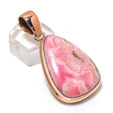 Colgante de joyería de cobre con piedras preciosas de rodocrosita 1,97" regalo para ella d978