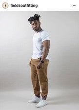 ¡NUEVO SIN ETIQUETAS! $139 Pantalones de Equipamiento Fields Para Hombres 28 Algodón Tostado Elastizado Plano AGOTADO