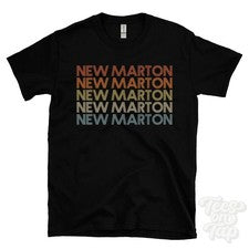 NUEVA CAMISETA ESTILO RETRO REPETIDO MARTON para hombre y mujer Reino Unido top name regalo